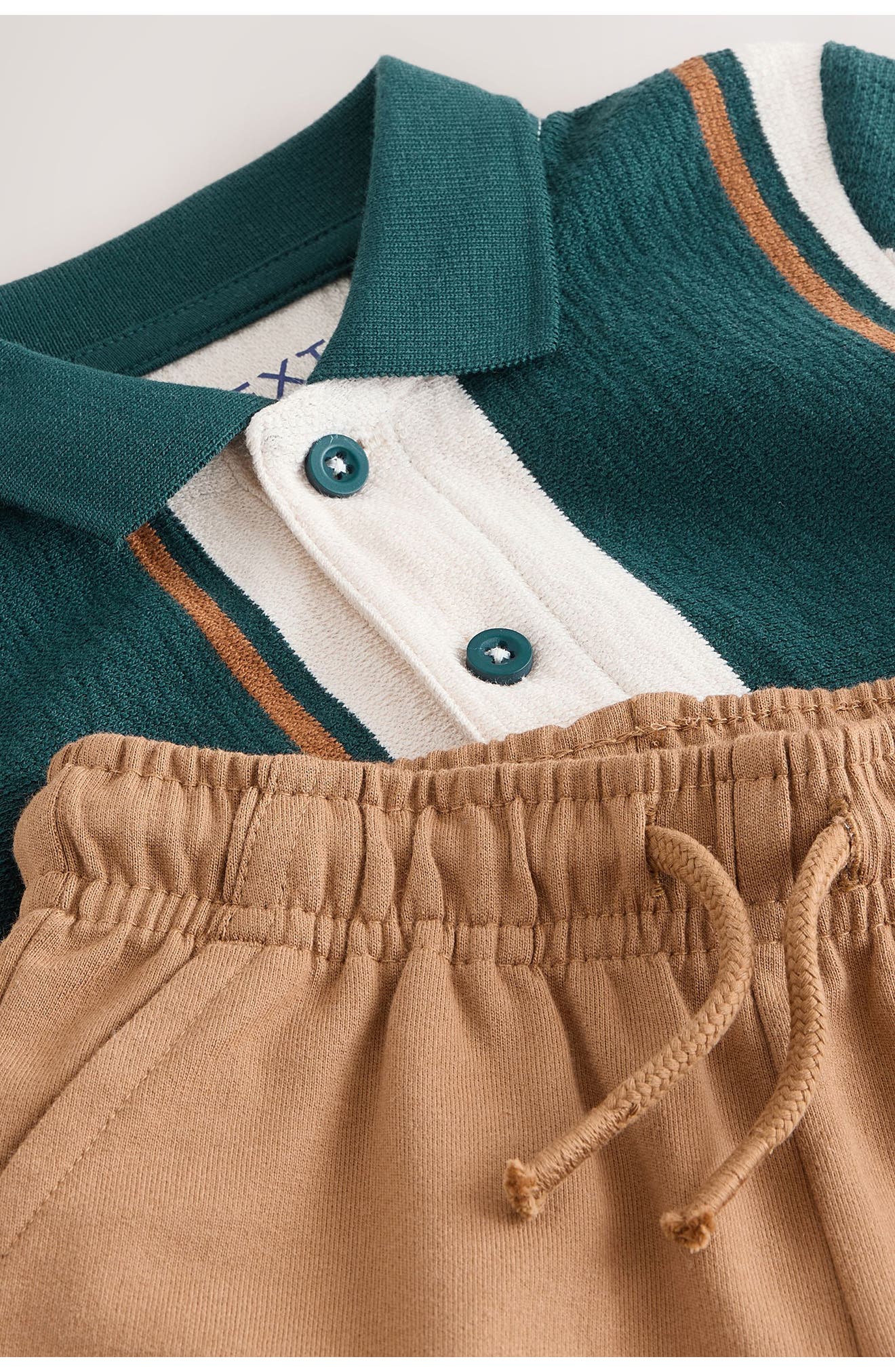 NEXT Kids' Stripe Polo & Shorts Set — фото 3