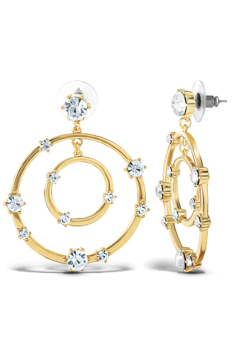 Orbital Crystal Drop Earrings, Main, color, Gold