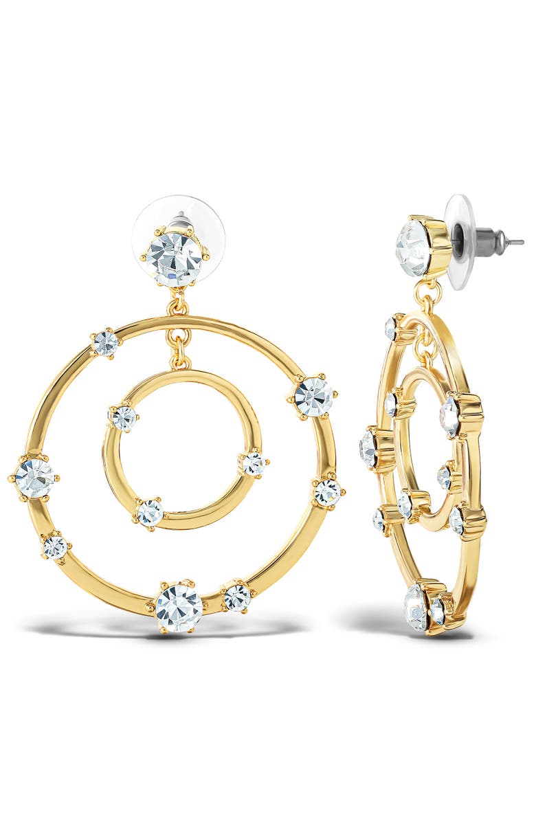 Jessica Simpson Orbital Crystal Drop Earrings, Main, color, Gold