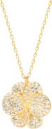 GABI RIELLE Pavé Cubic Zirconia Floral Pendant Necklace