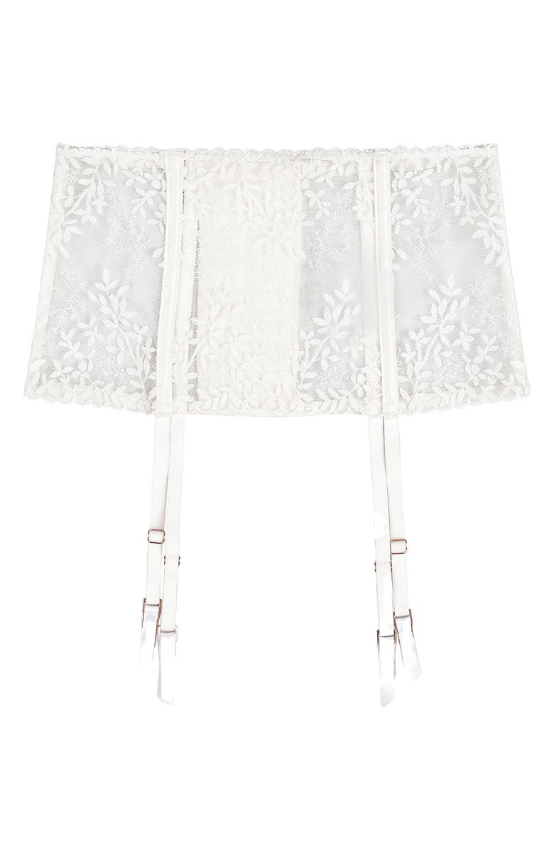 Huit Amoureuse Lace Garter Belt, Main, color, White
