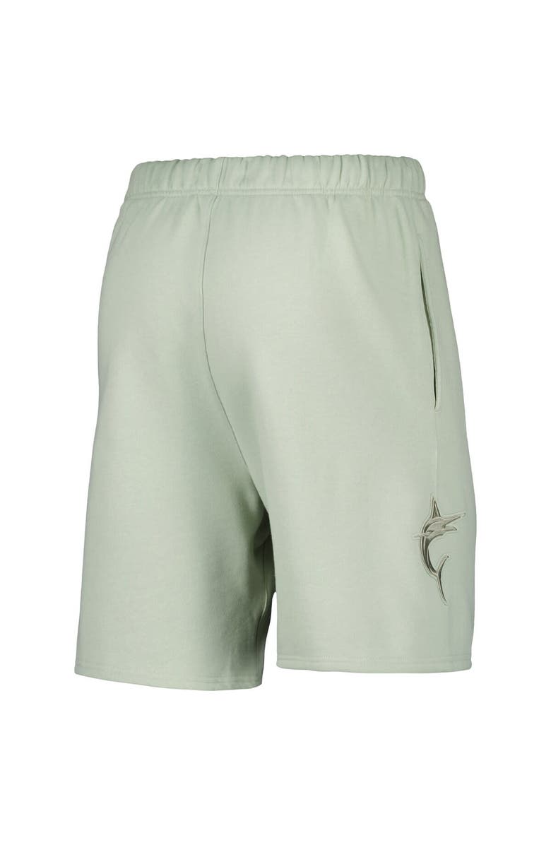 PRO STANDARD Men's Pro Standard Light Green Miami Marlins Neutral Fleece Shorts, Alternate, color, Cream