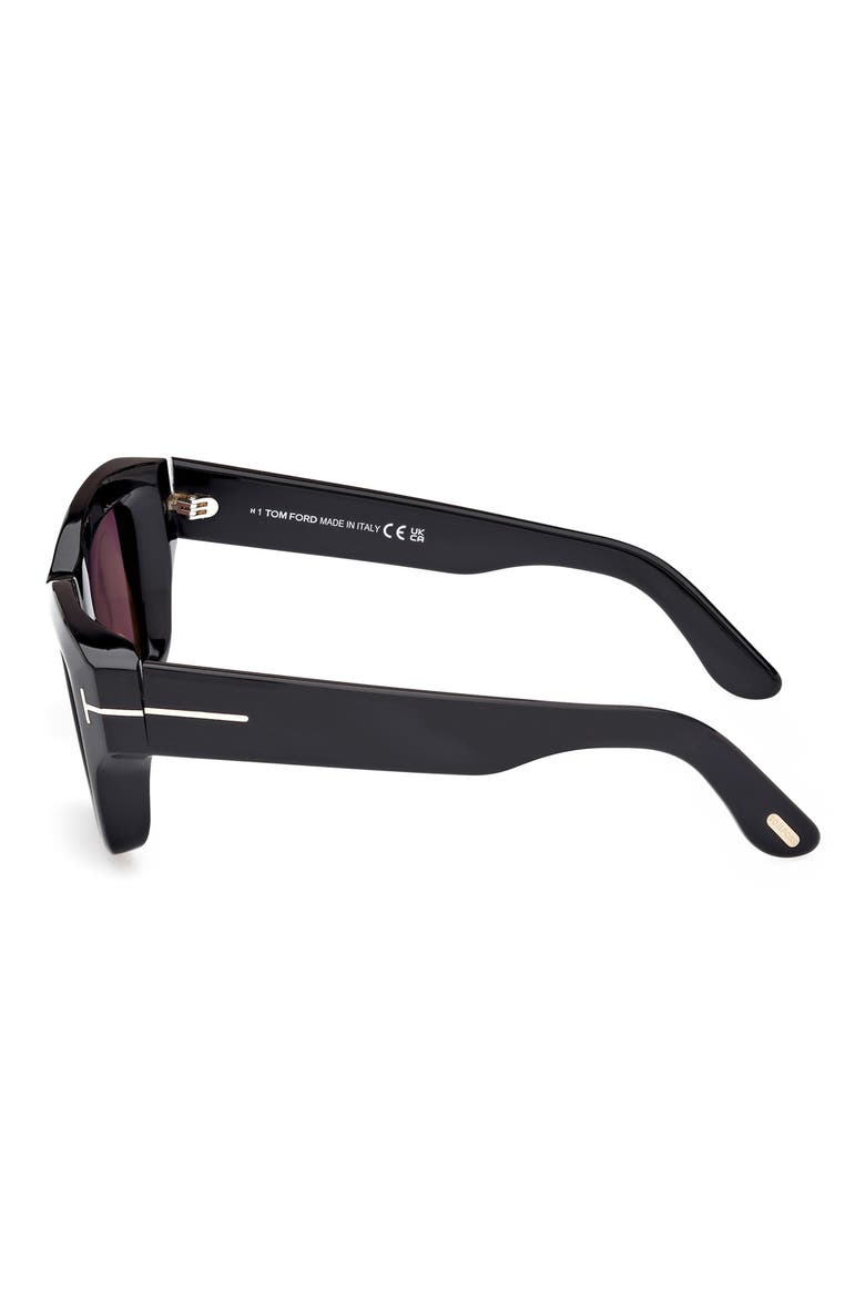 Ilias 50mm Square Sunglasses, Alternate, color, SHINY BLACK / SMOKE
