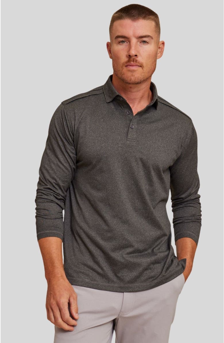Rye 51 The Voyager Long Sleeve Polo, Main, color, Onyx Heather