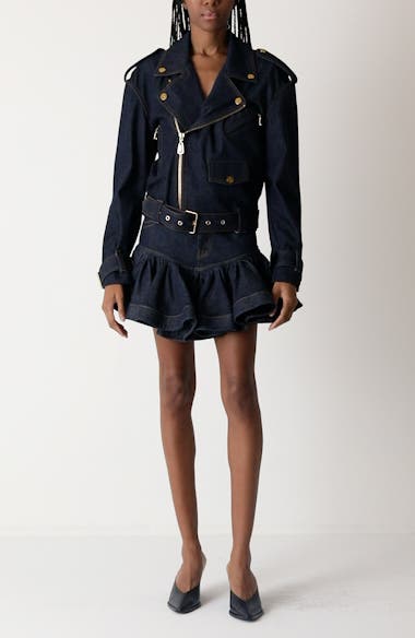 Zimmermann Frill Denim Miniskirt | Nordstrom