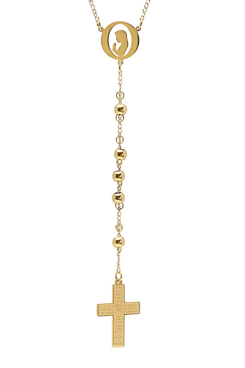 Serenity Rosary Drop Necklace, Alternate, color, GOLD