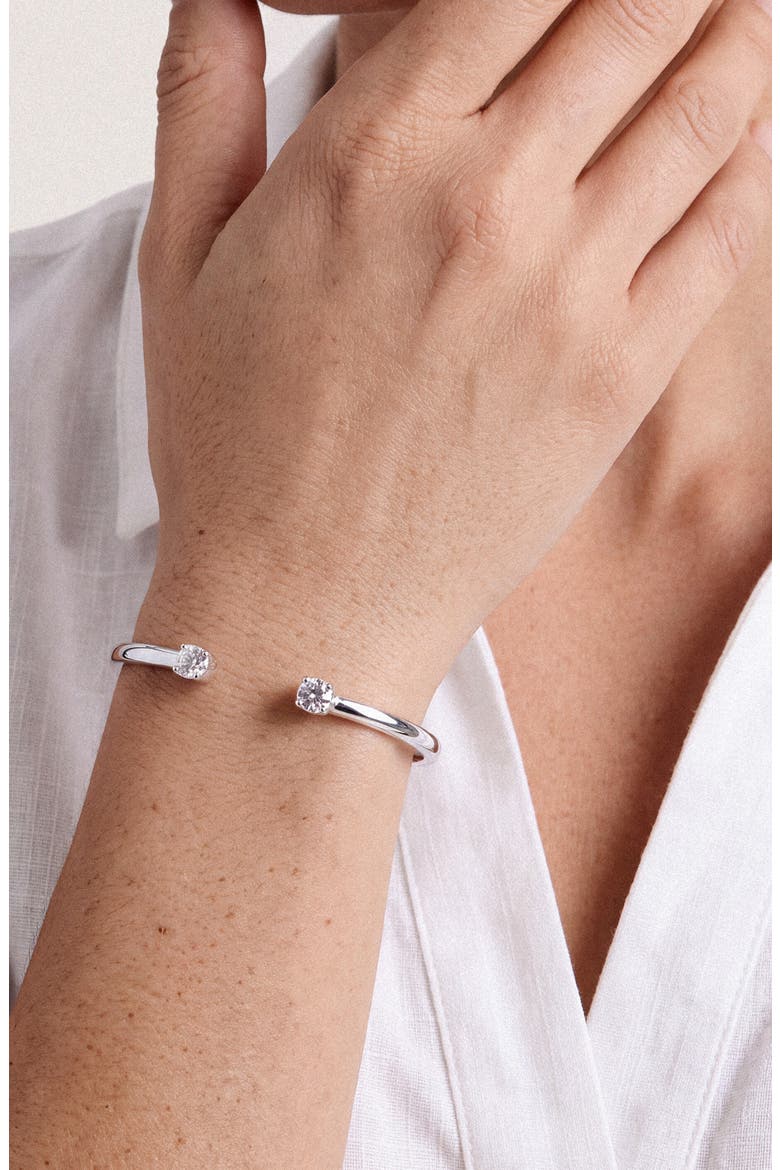 Crystal Cuff Bracelet, Alternate, color, SILVER