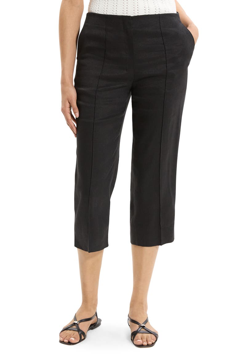 Slit Capri Pants, Main, color, BLACK