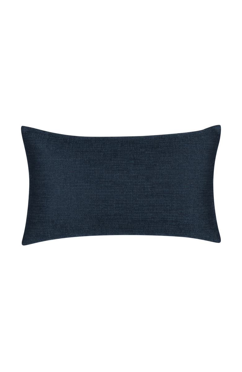 Elaine Smith Believe Handmade Feather Embroidered Applique Indoor & Outdoor Accent Pillow, Alternate, color, Denim