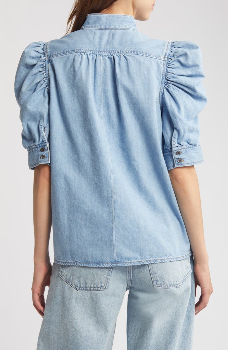 FRAME Gillian Puff Sleeve Denim Shirt, Alternate, color, 