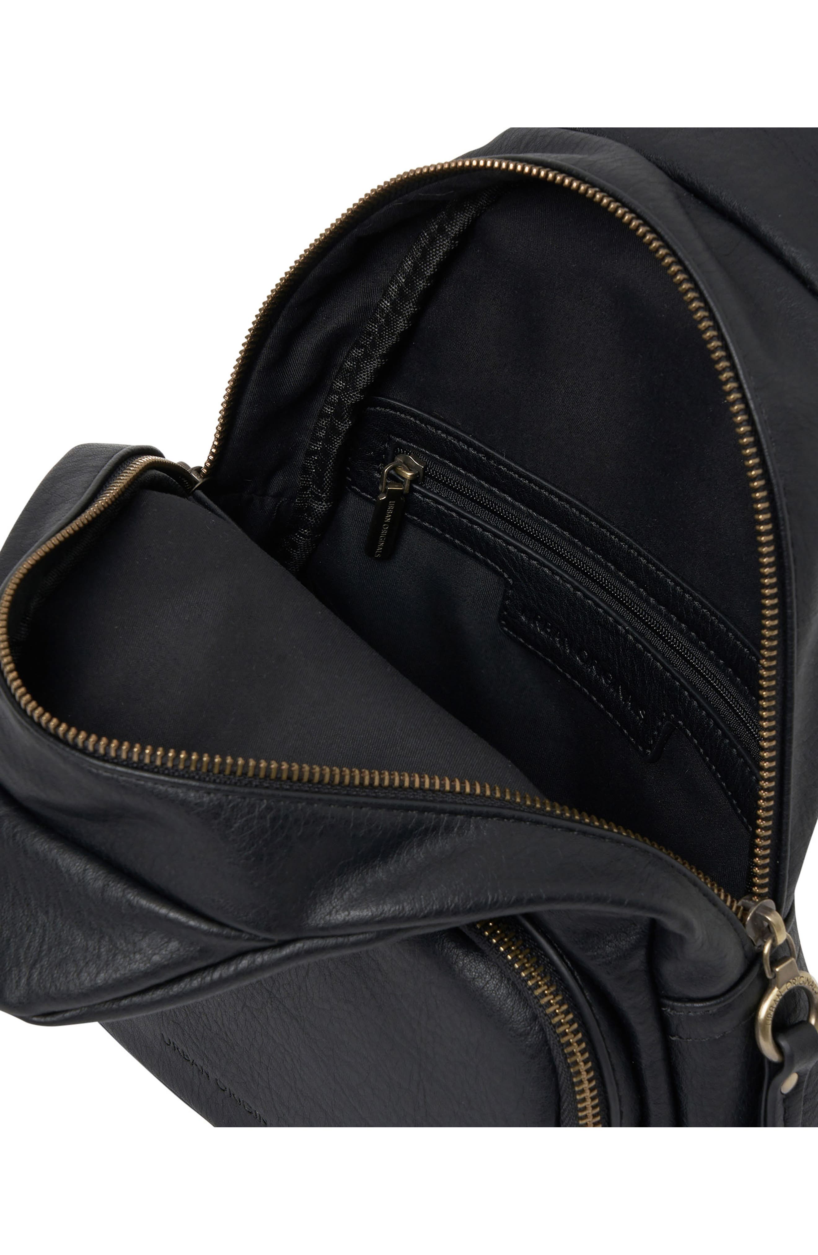 Urban Originals Anything Goes Vegan Leather Sling Bag, Alternate, color, Black