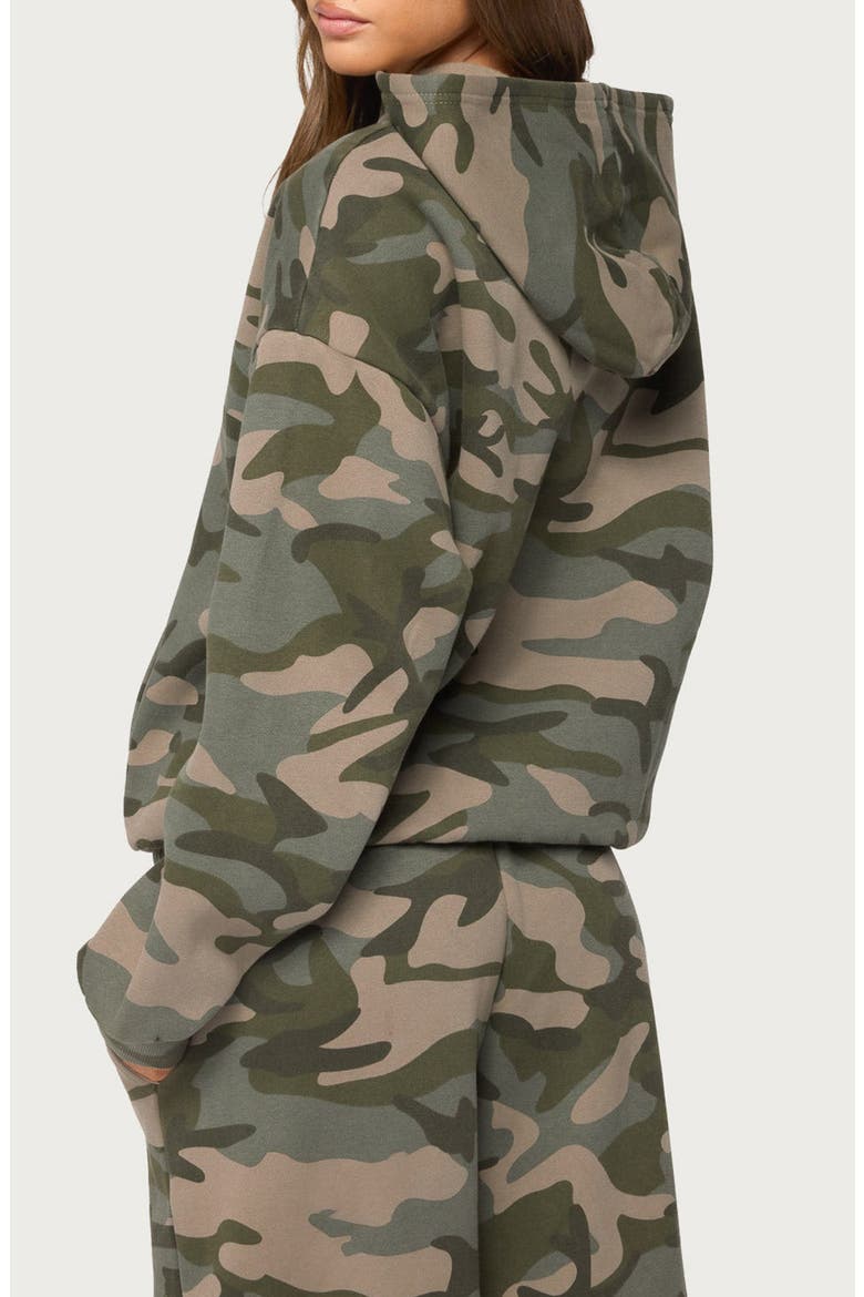 Camo Girl Graphic Hoodie, Alternate, color, OLIVE