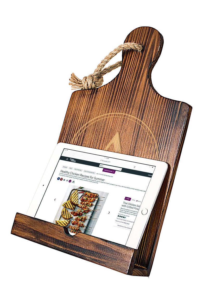 Monogram Wood Tablet/Book Stand, Alternate, color, WHITE - BLANK