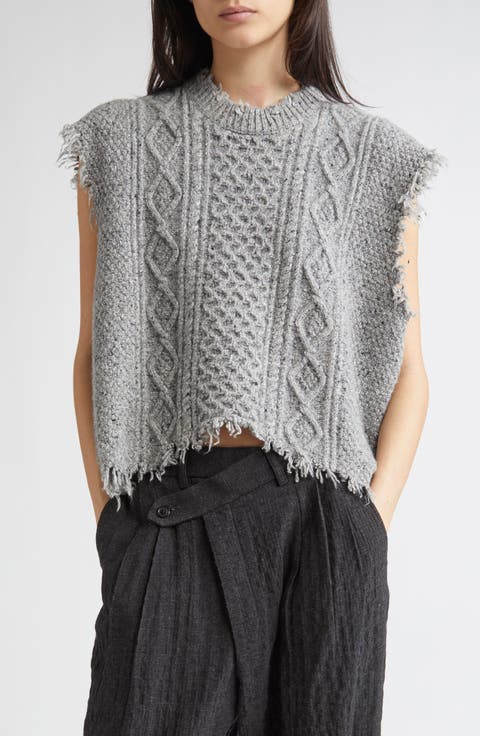 R13 - R13 / アールサーティーン | RIPPED RIB SWEATER カシミヤ ダメージ加工 クルーネックニット | XS | グレー | レディース R13 - R13 / アールサーティーン | RIPPED RIB SWEATER カシミヤ