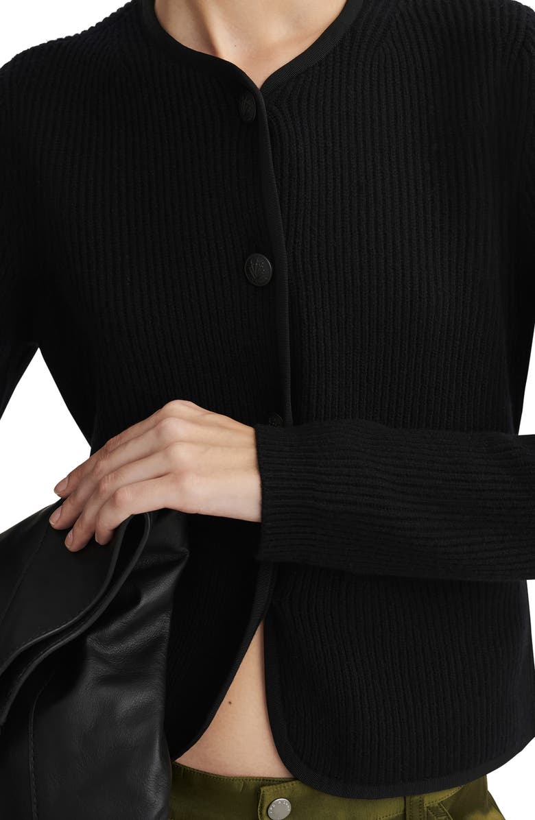 rag & bone Nancy Rib Merino Wool Blend Cardigan, Alternate, color, 