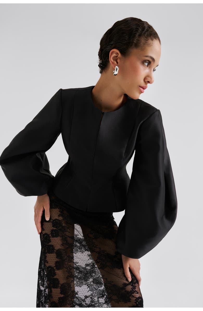 Malina Vendela Balloon Sleeve Blouse, Alternate, color, Black