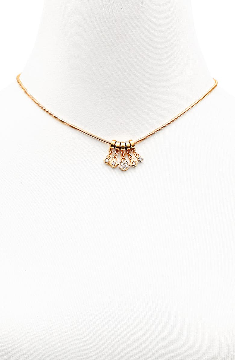 Vince Camuto Crystal Charm Pendant Necklace, Alternate, color, Gold