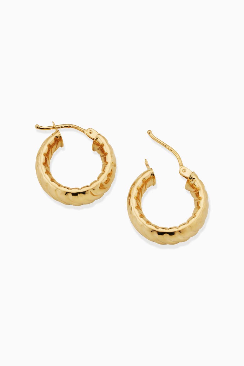 14K Yellow Gold Cobra Hoops, Alternate, color, Yellow Gold