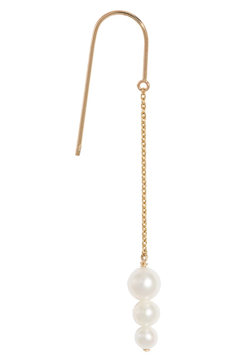 Poppy Finch Cultured Pearl Threader Earrings, Alternate, color, 