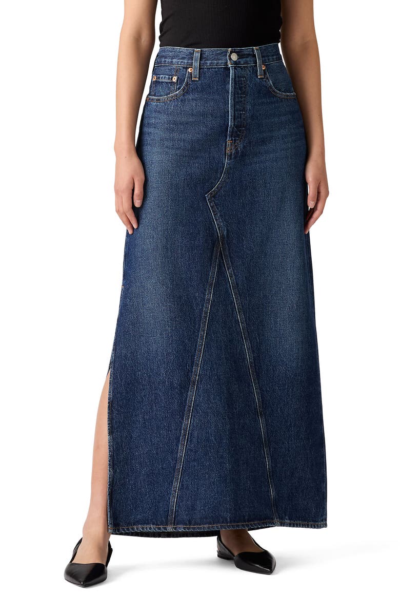 Levi's Iconic Denim Maxi Skirt, Main, color, Always Usually