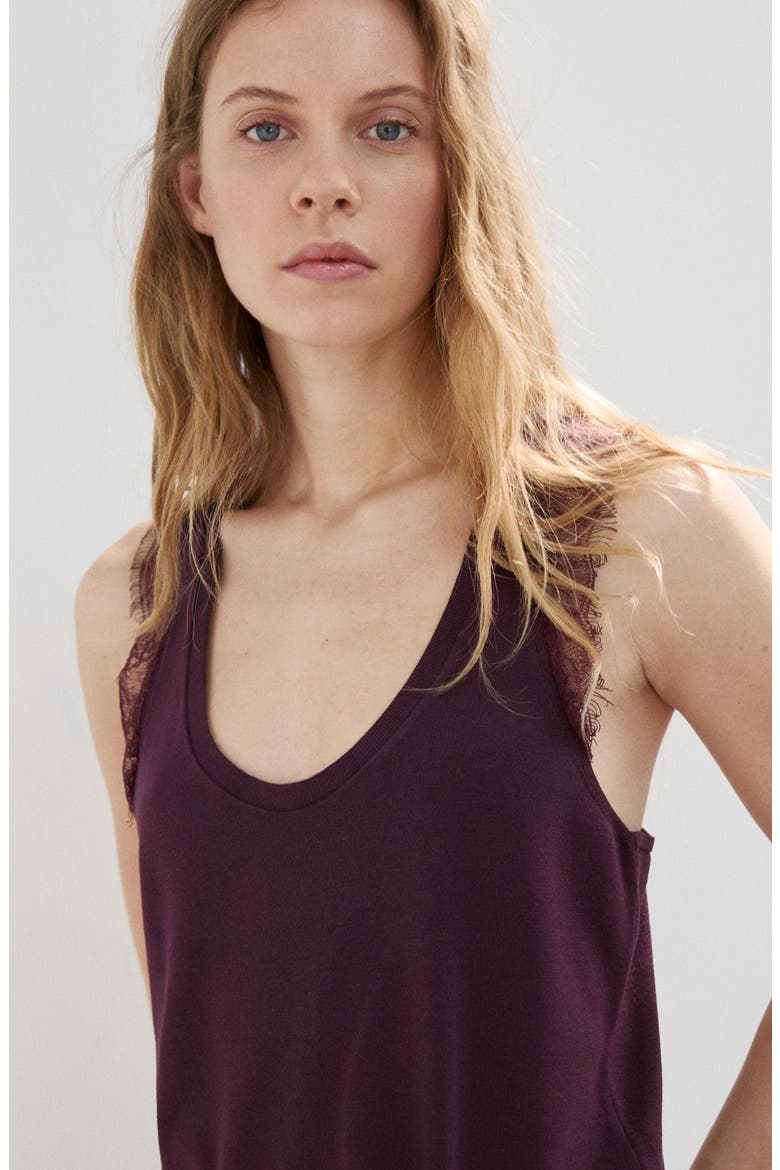 Lace Back Sweater Tank, Alternate, color, PURPLE