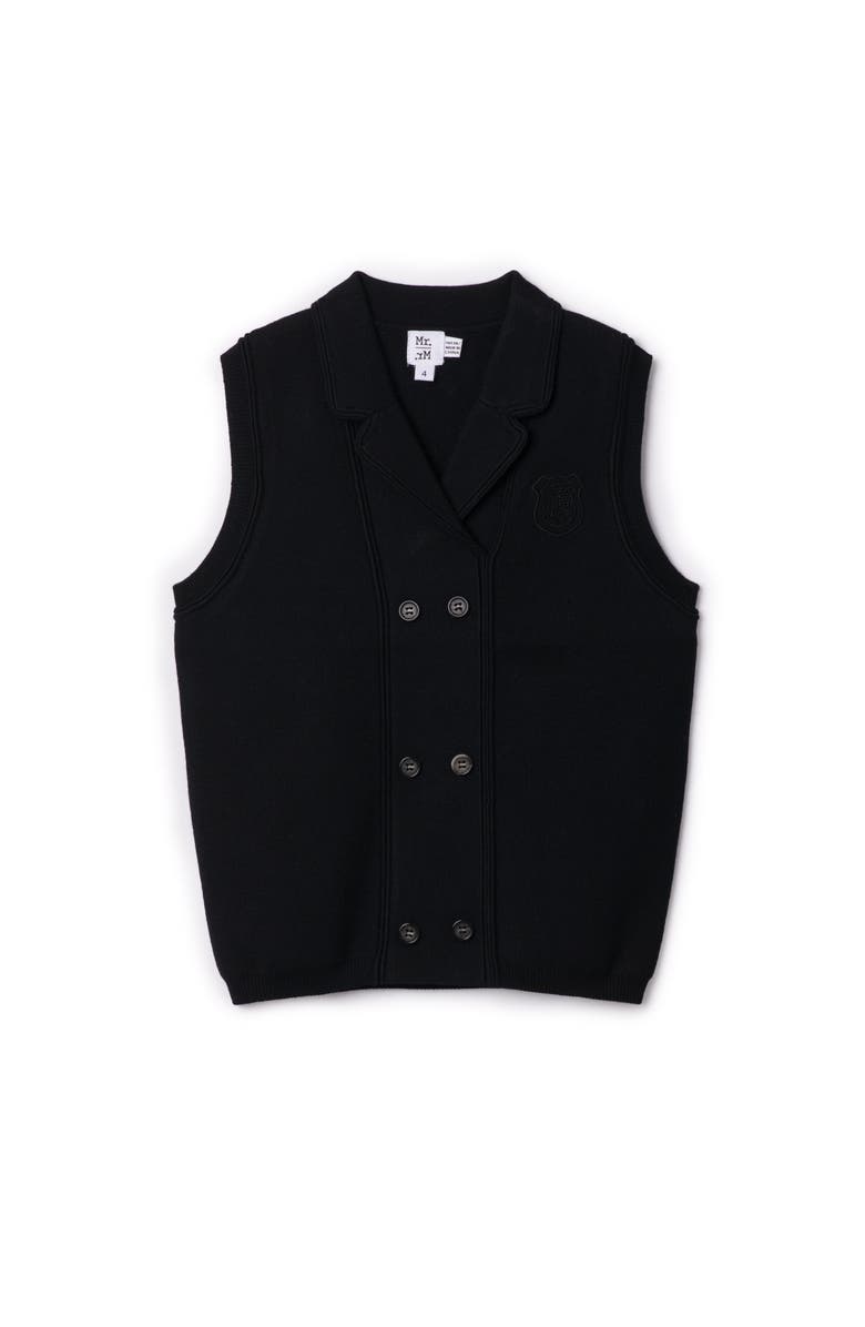 Mr. Mr. Double Breasted Knit Vest, Main, color, Black