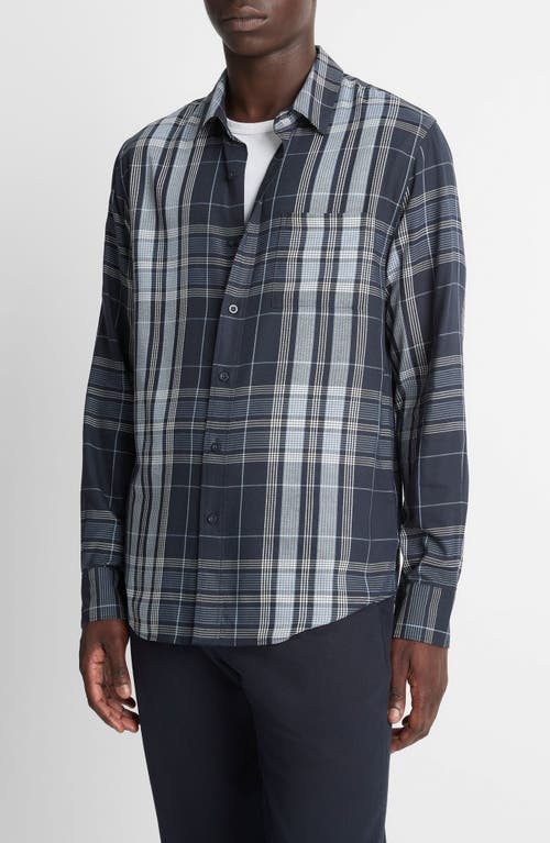 Vince Dunluce Plaid Button-up Shirt In Burgundy