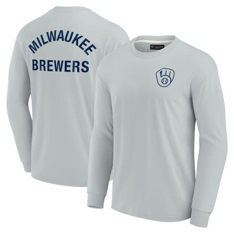 Unisex Fanatics Signature Gray Milwaukee Brewers Elements Super Soft Long Sleeve T-Shirt