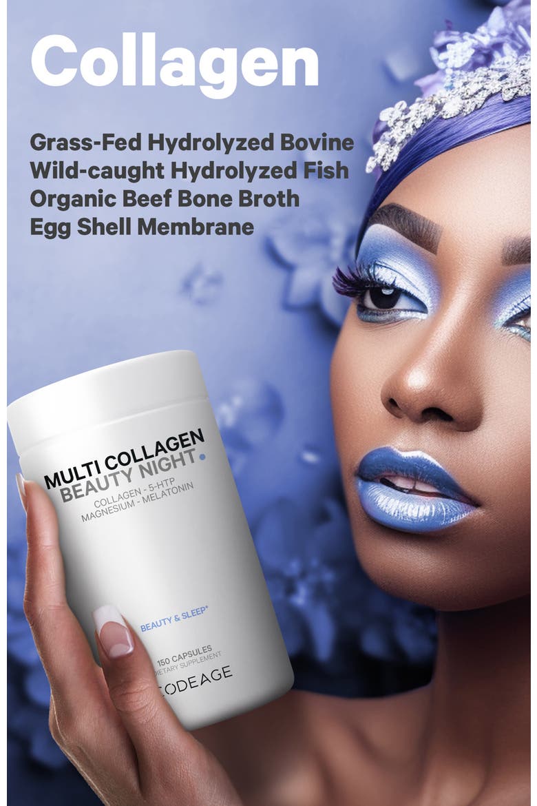 Multi Collagen + Magnesium & Melatonin Beauty Night Supplement, Alternate, color, White