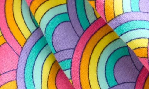 Shop Little Bird Kids' Graphic Print Cotton Blend Skater Dress In Rainbow