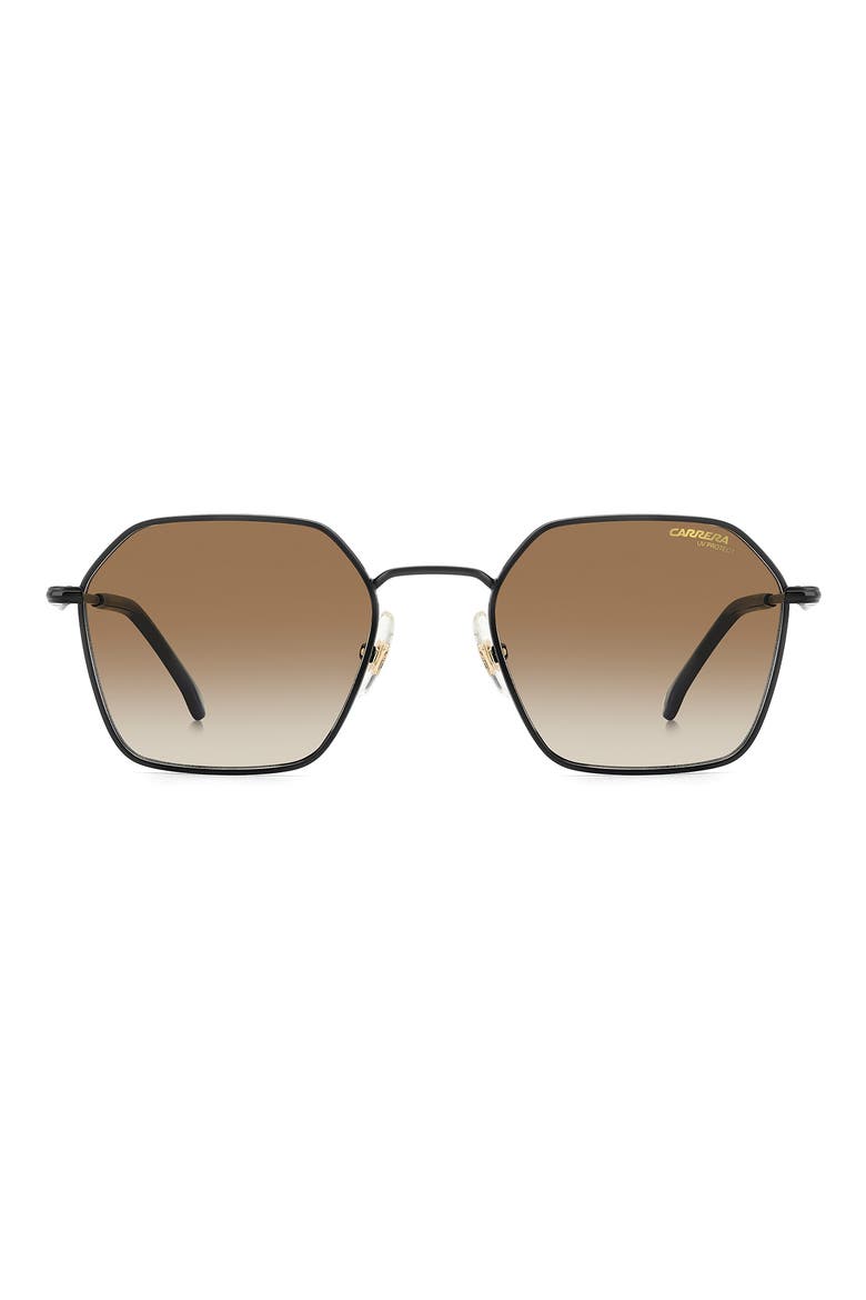 53mm Hex Metal Frame Sunglasses, Main, color, MATTE BLACK