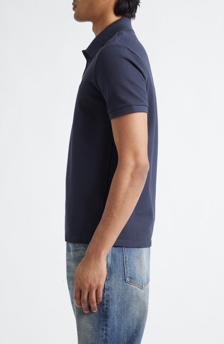 Balmain Embroidered Logo Cotton Polo, Alternate, color, Siv Navy/ White