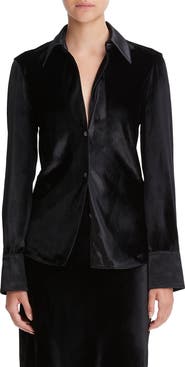 Vince Bias Cut Velvet Blouse