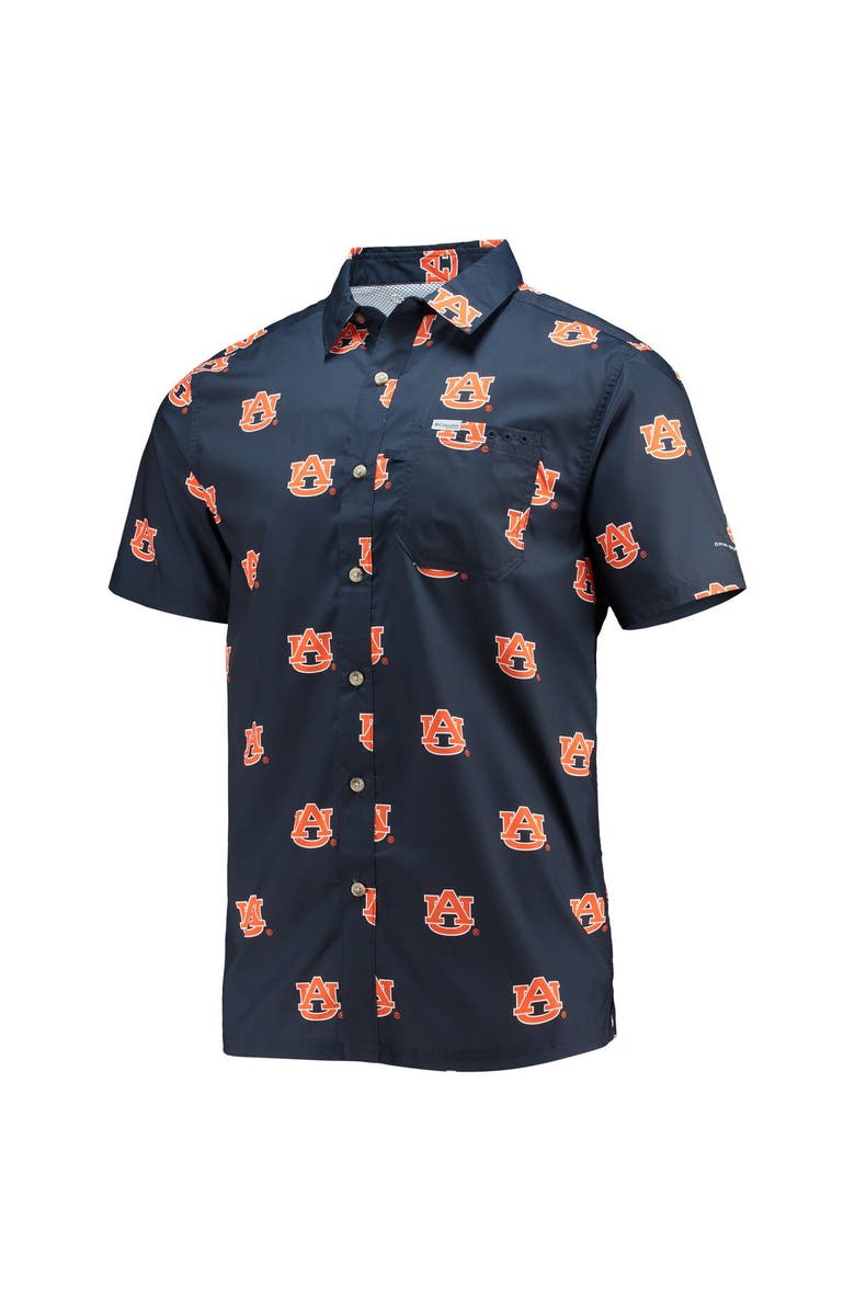 Columbia Men's Columbia Navy Auburn Tigers Super Slack Tide Omni-Shade Button-Up Shirt, Alternate, color, Navy