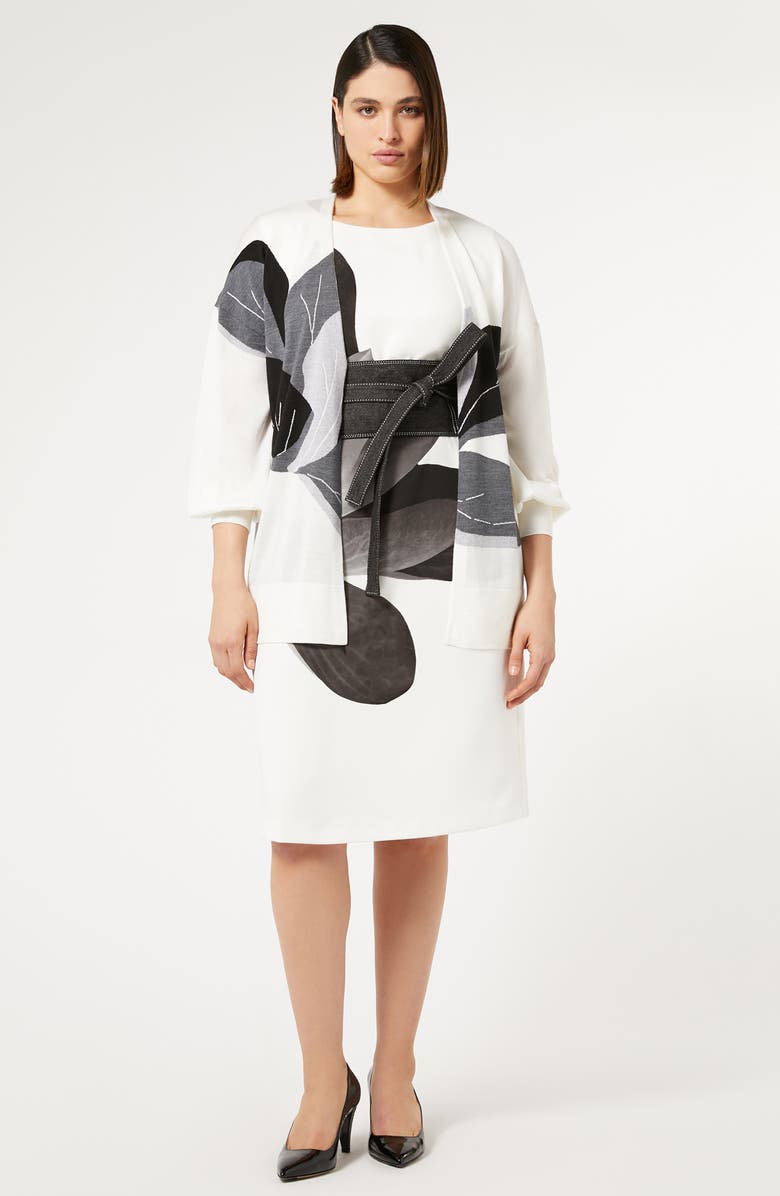 Marina Rinaldi Oggetti Print Shift Dress, Alternate, color, White Print