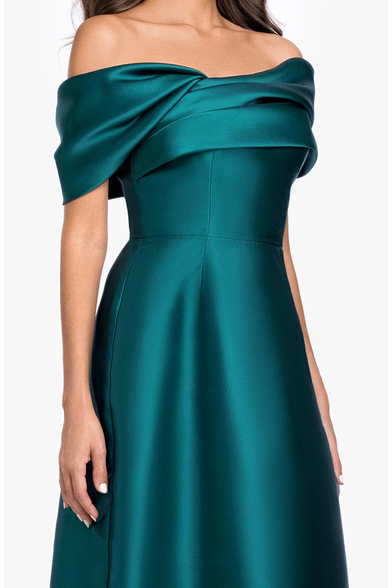 Arcadia Satin Ballgown, Alternate, color, MALLARD