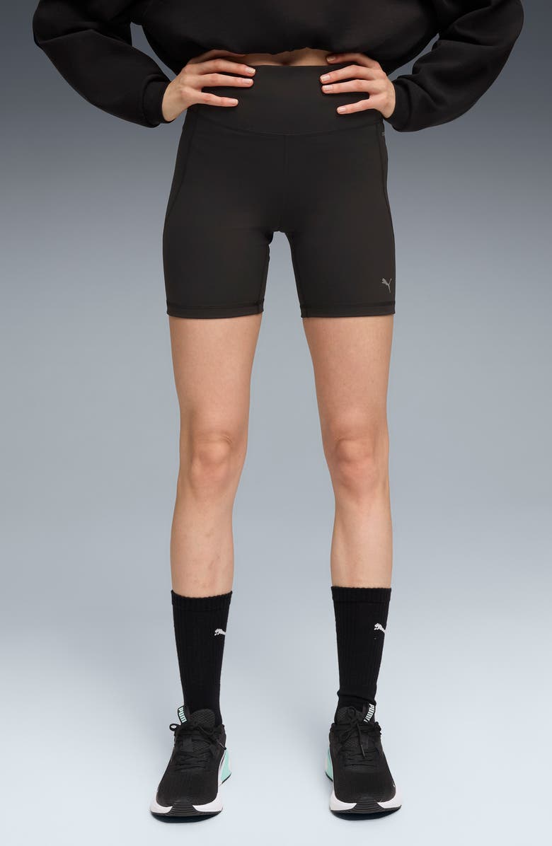PUMA CLOUDSPUN High Waist Performance Short Tights, Main, color, Puma Black