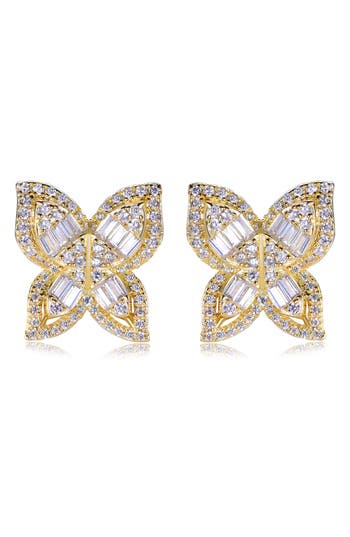 Suzy Levian Cubic Zirconia Butterfly Stud Earrings