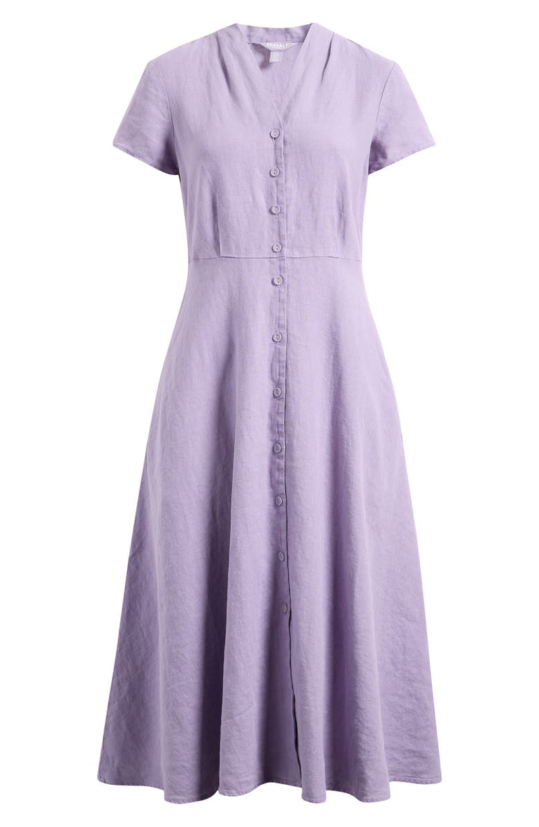 Seasalt Cornwall Carved Wood Linen Midi Dress, Main, color, Bellflower