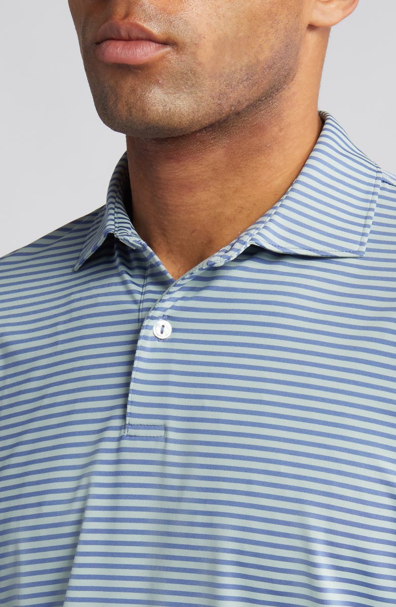 Peter Millar Sawyer Stripe Performance Golf Polo, Alternate, color, Blue Pearl