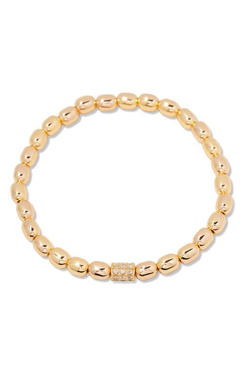 Brook & York Brook And York Brei Birthstone Beaded Stretch Bracelet In Gold March