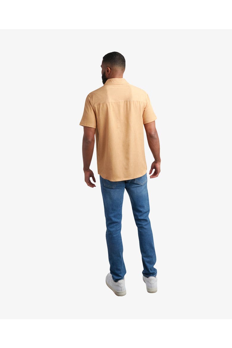 Men Short Sleeve Mini Stripe, Alternate, color, Carmel