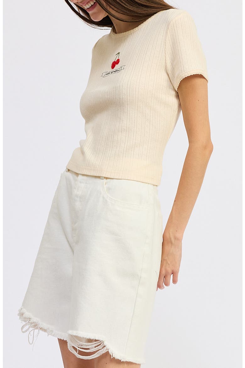 Cerise Pointelle Top, Alternate, color, YELLOW RED