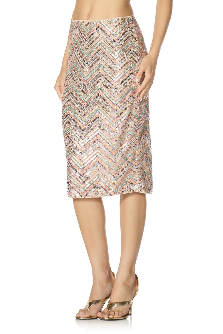 Audino Sequin Chevron Midi Skirt, Alternate, color, SUMMER CHEVRON