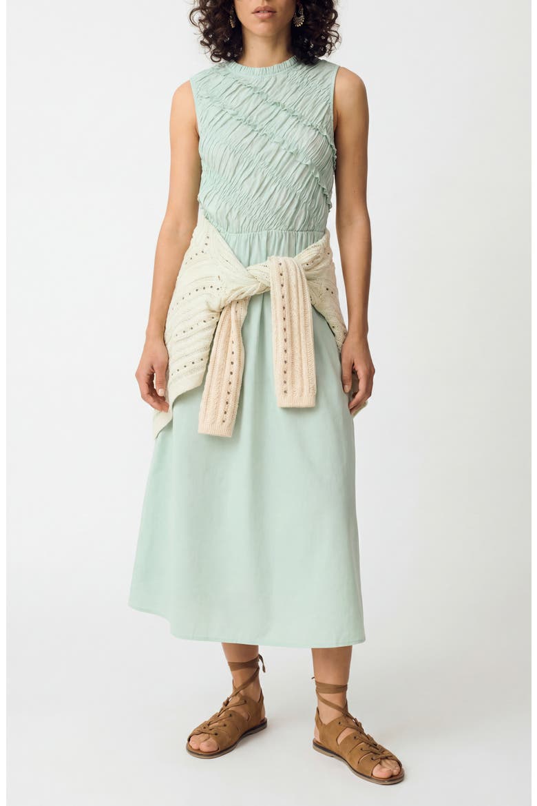 Sleeveless Cotton Midi Dress, Main, color, LIGHT GREEN