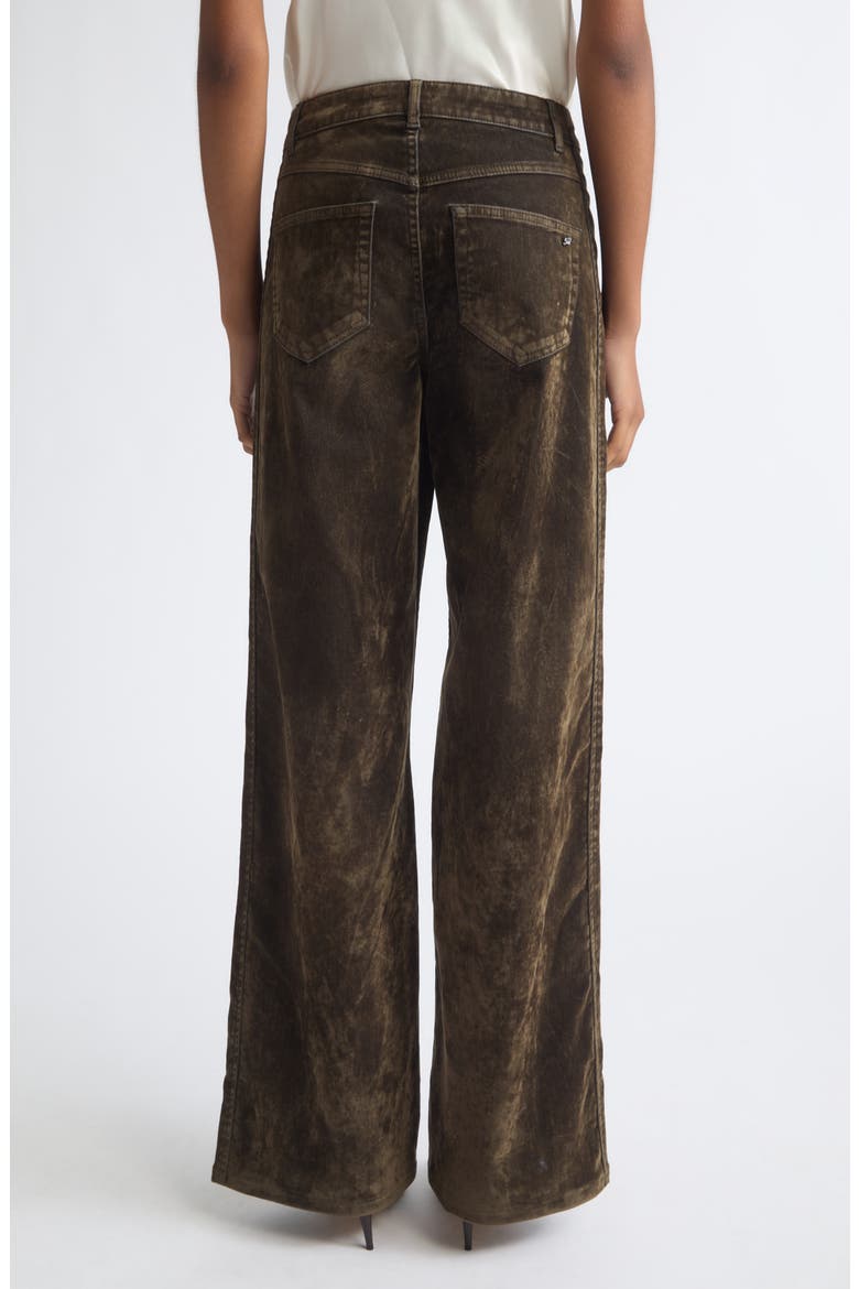 Betsy Flocked Bootcut Jeans, Alternate, color, DARK OLIVE