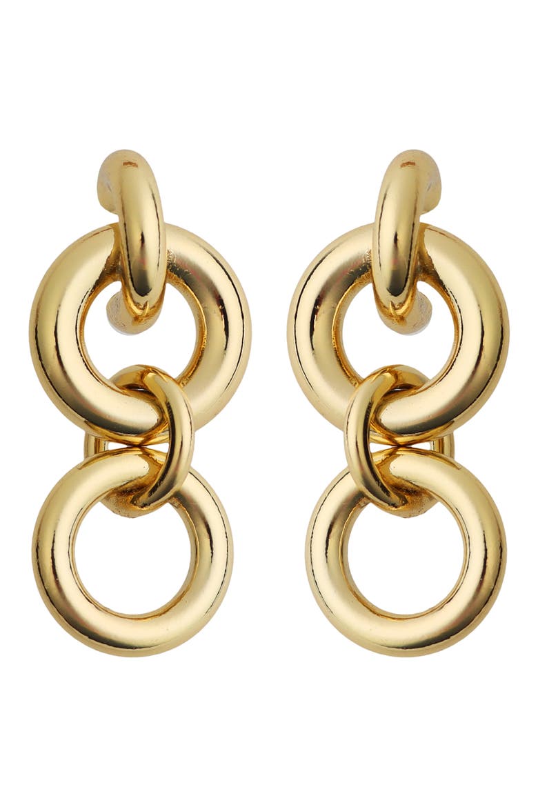 Circle Link Drop Earrings, Main, color, GOLD