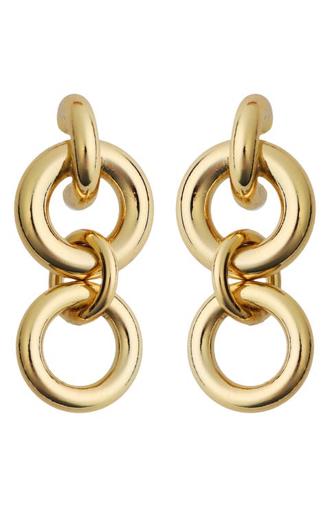 Circle Link Drop Earrings