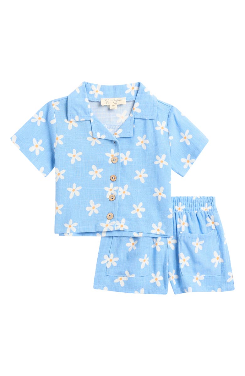 Jessica Simpson Floral Camp Shirt & Shorts Set, Main, color, 