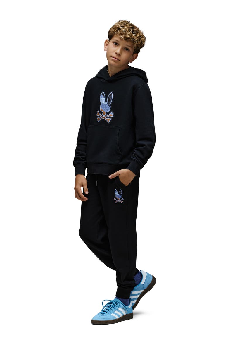 Psycho Bunny Kids' Dante Embroidered Graphic Sweatpants, Alternate, color, Black